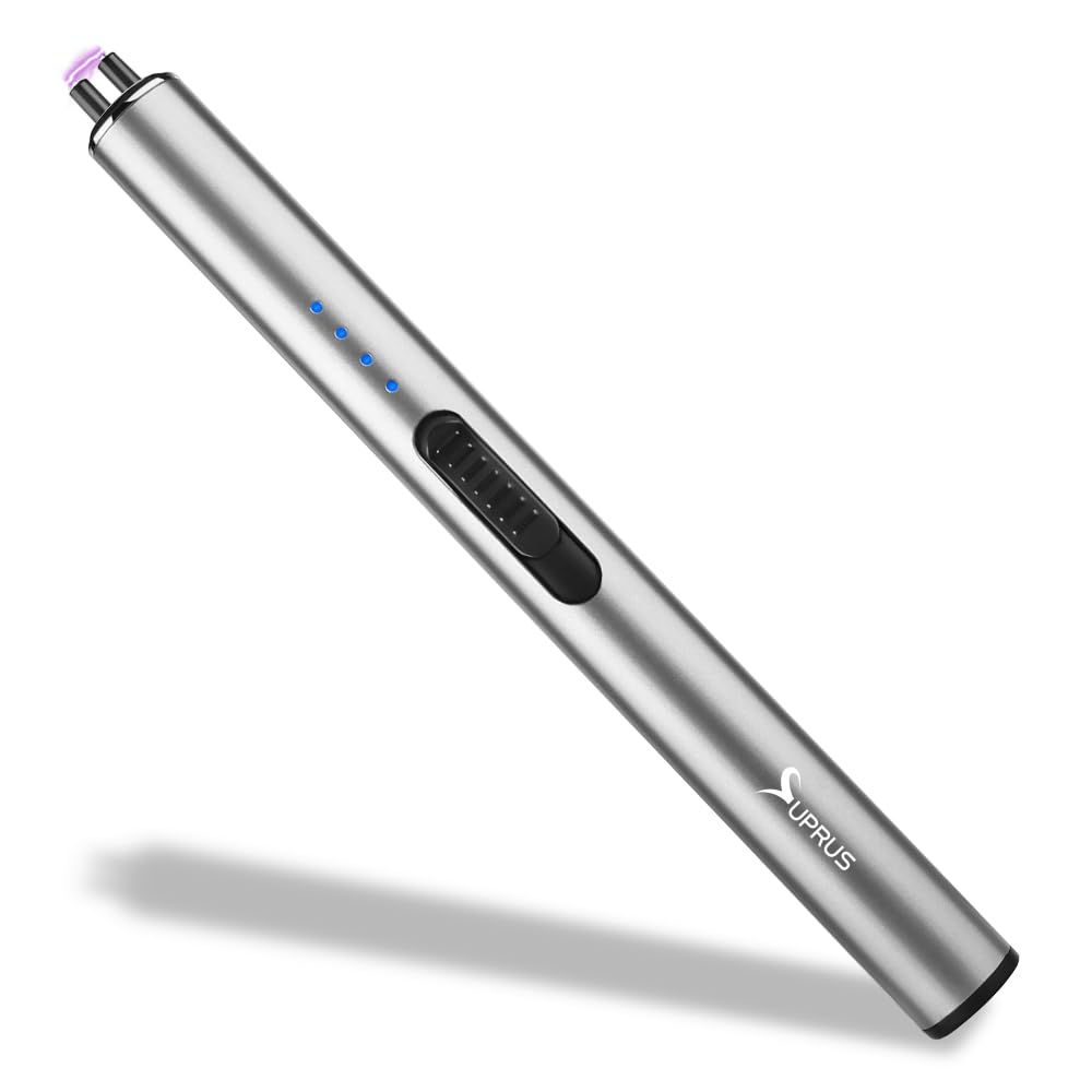 SUPRUS Electric Lighter Arc Windproof Flameless USB Rechargeable Lighter with Safety Lock (Black)