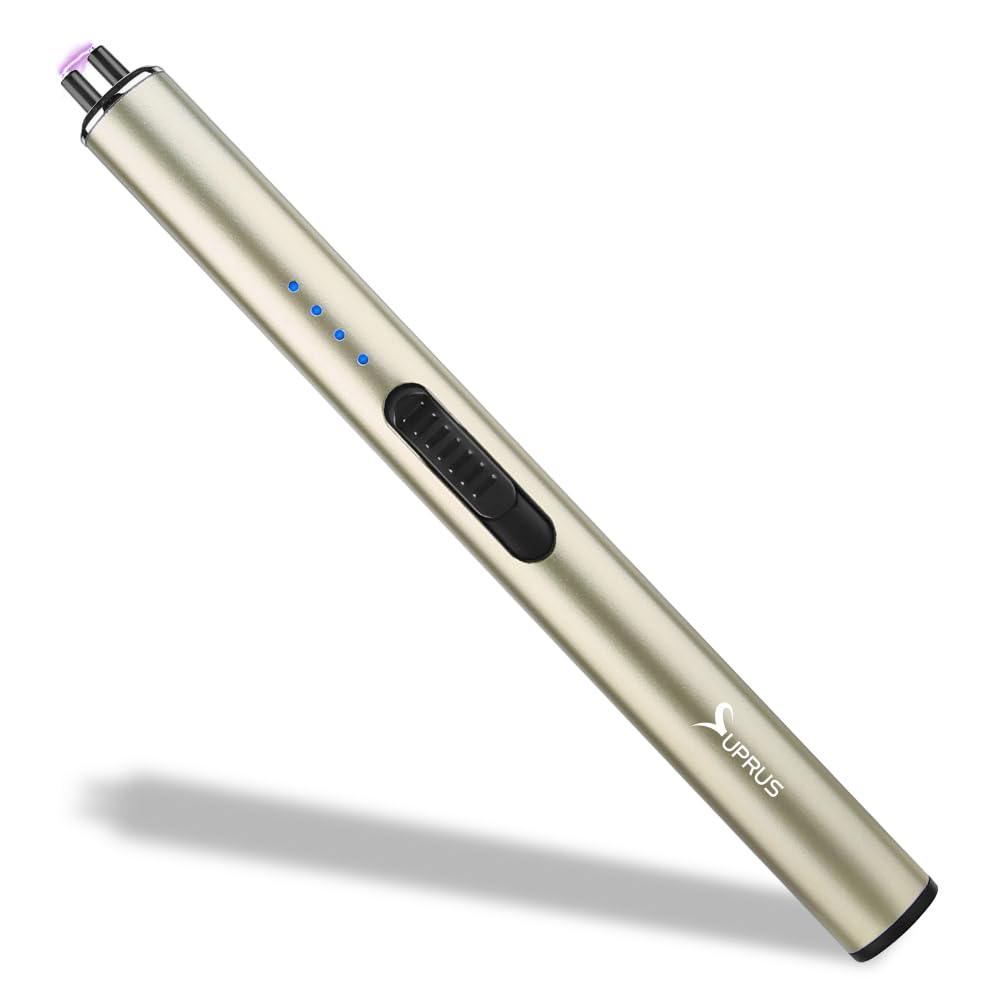 SUPRUS Electric Lighter Arc Windproof Flameless USB Rechargeable Lighter with Safety Lock (Black)