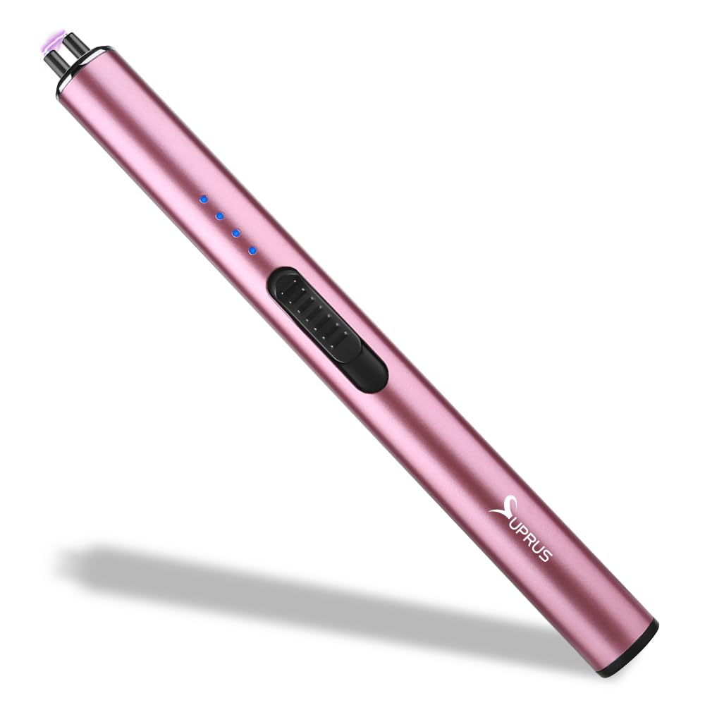 SUPRUS Electric Lighter Arc Windproof Flameless USB Rechargeable Lighter with Safety Lock (Black)