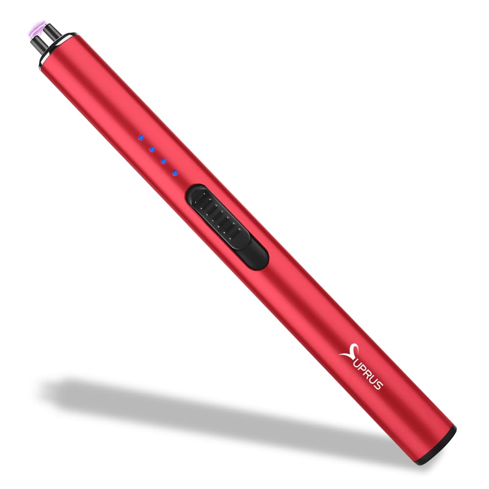 SUPRUS Electric Lighter Arc Windproof Flameless USB Rechargeable Lighter with Safety Lock (Black)