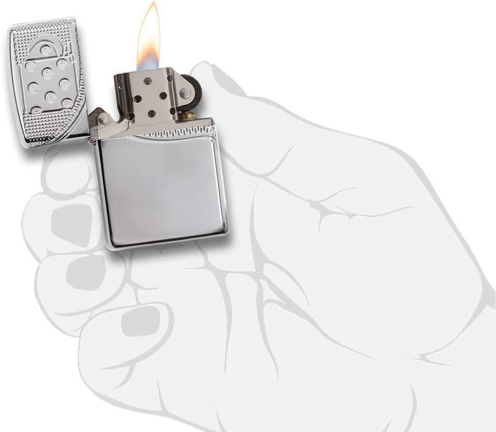 Zippo Zipper Design Pocket Lighter, Chrome, One Size