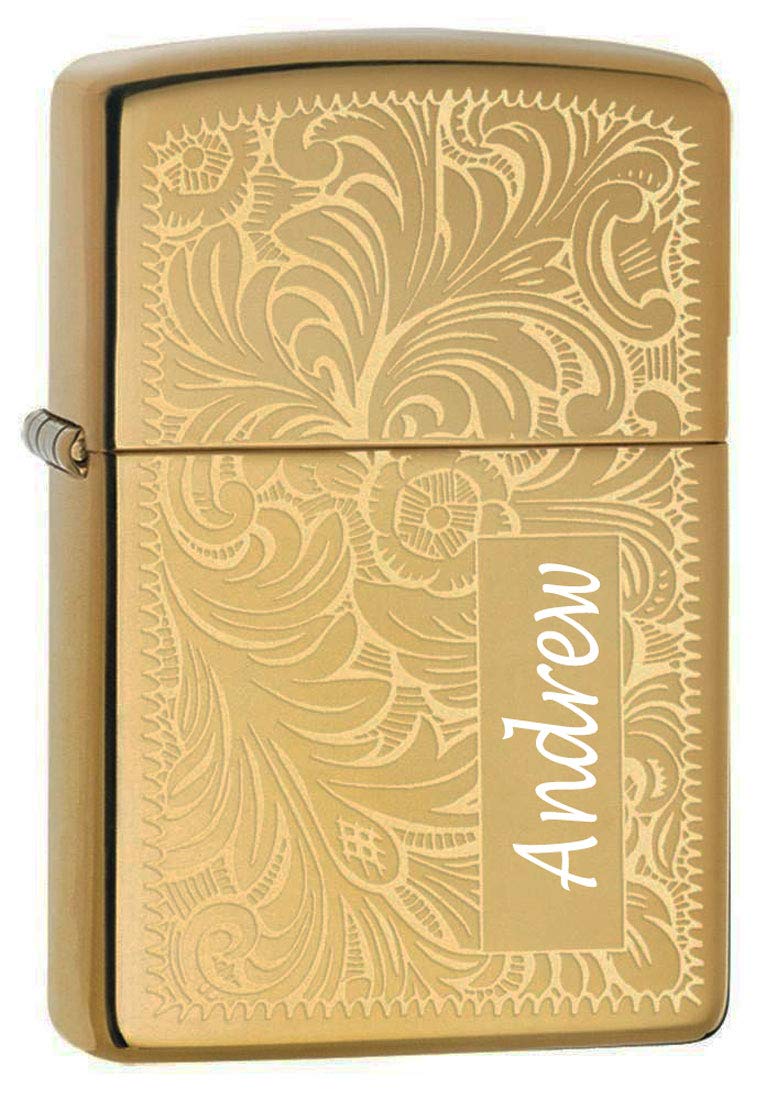 Custom Personalized ZIPPO Lighter Venetian - Free Engraving Ideal for Company Gifts and Wedding Favors, Upload Your Own Photos, Logos, ArtworkIdeal, Halloween & Valentines Day (Silver-352)