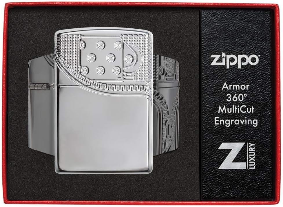 Zippo Zipper Design Pocket Lighter, Chrome, One Size