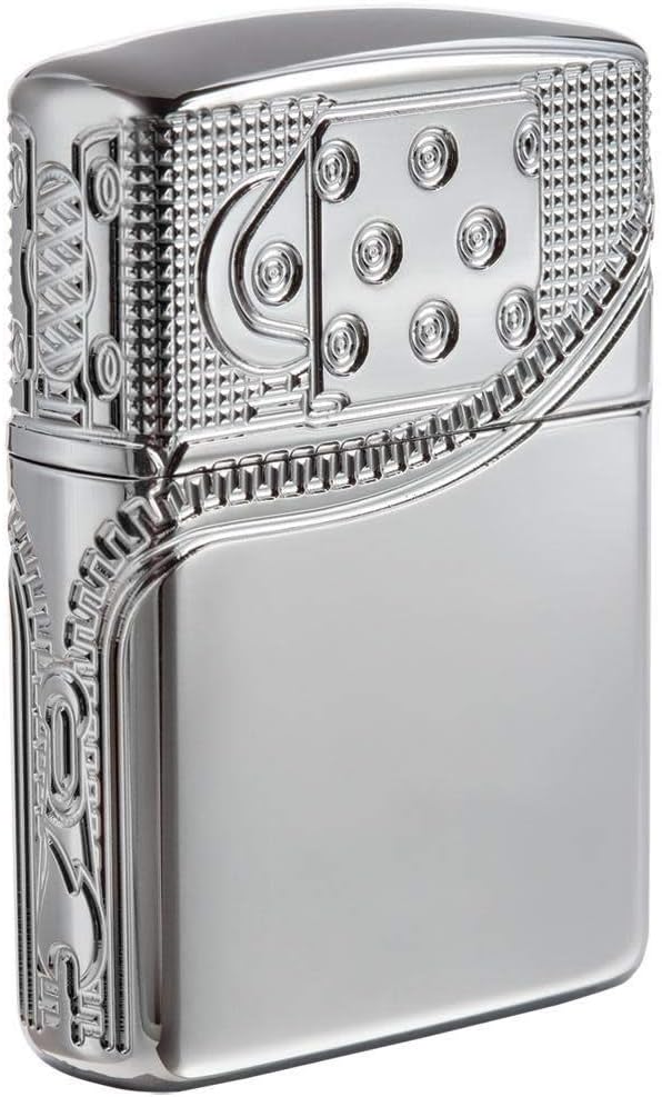 Zippo Zipper Design Pocket Lighter, Chrome, One Size
