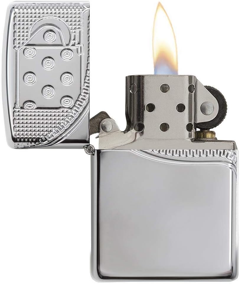 Zippo Zipper Design Pocket Lighter, Chrome, One Size