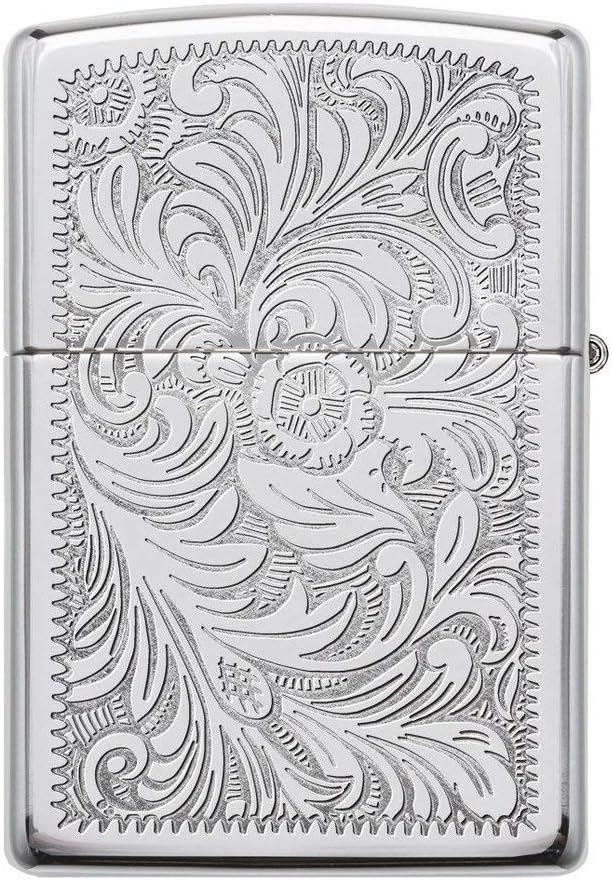 Custom Personalized ZIPPO Lighter Venetian - Free Engraving Ideal for Company Gifts and Wedding Favors, Upload Your Own Photos, Logos, ArtworkIdeal, Halloween & Valentines Day (Silver-352)