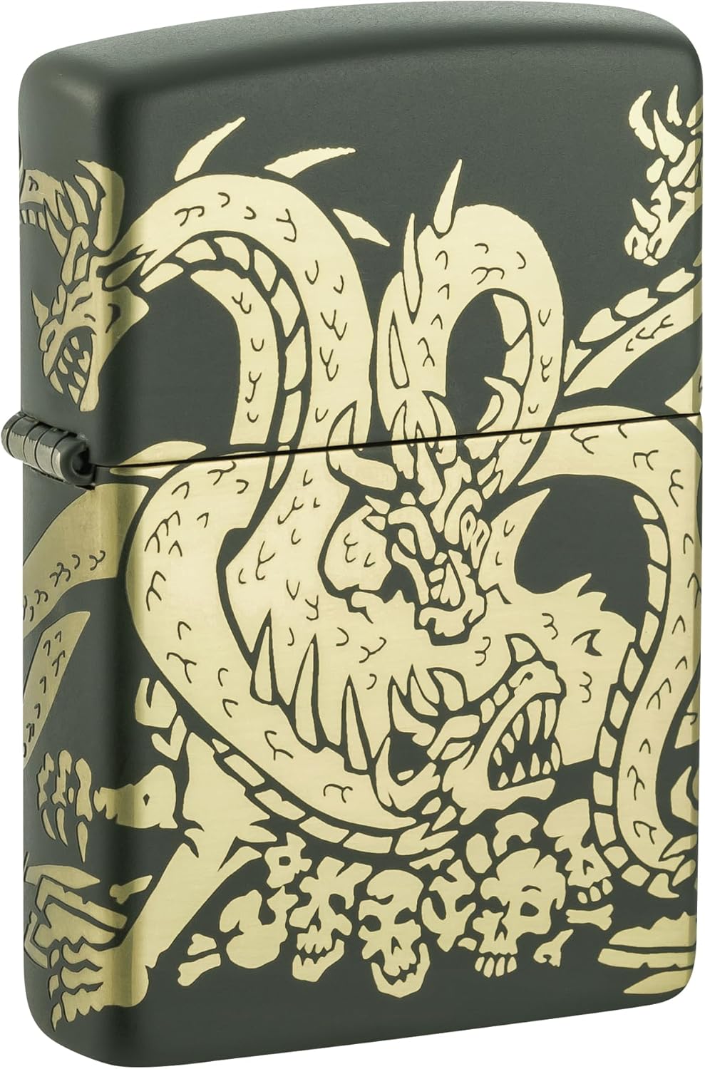 Zippo Dragon Design Green Matte Pocket Lighter