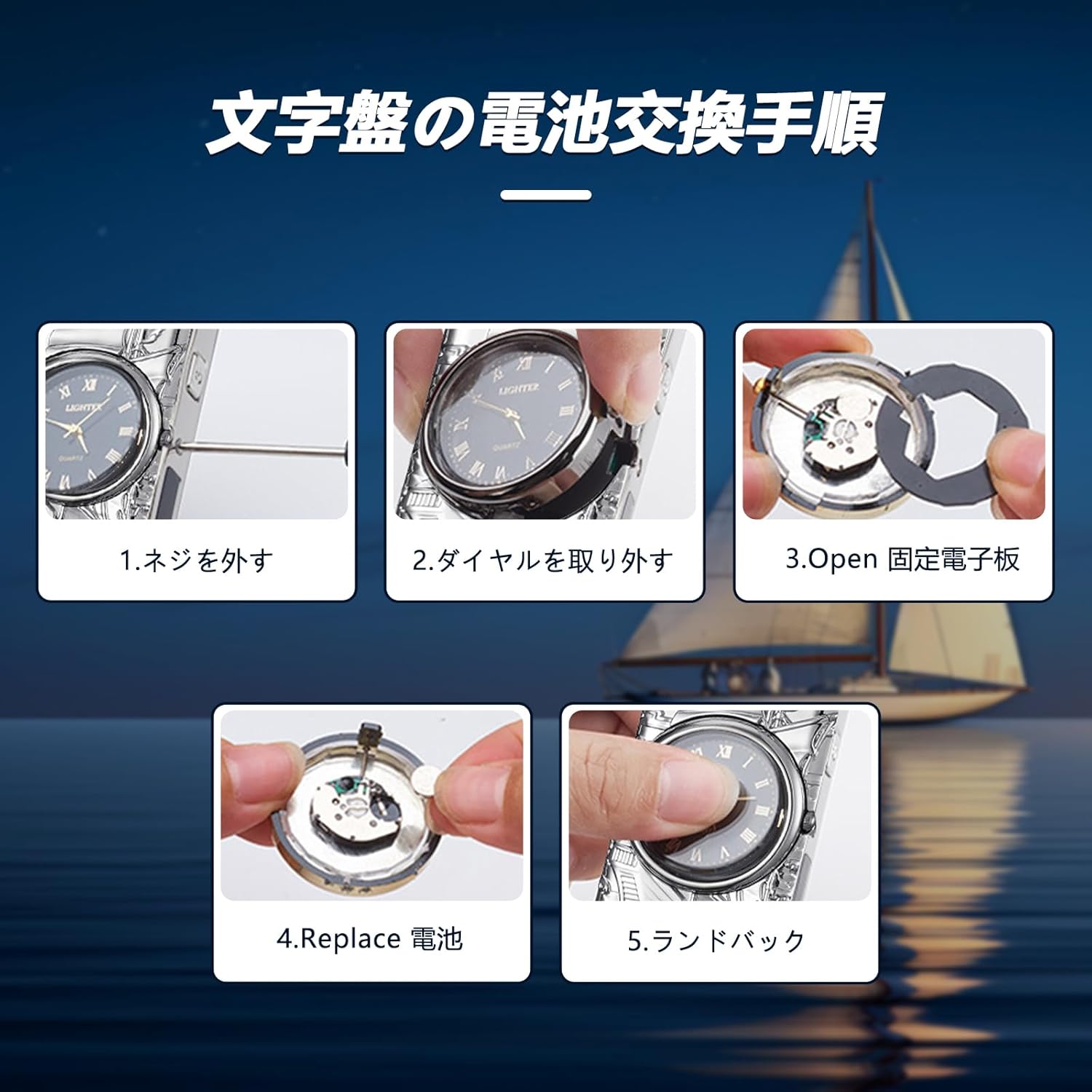 Electric Lighter with Clock YOZWOO USB Rechargeable Lighter with LED Light, Plasma Dual Arc Lighters with LED Power Display for Candle, Cool Lighters Gifts for Men and Women (Silver-Boat)