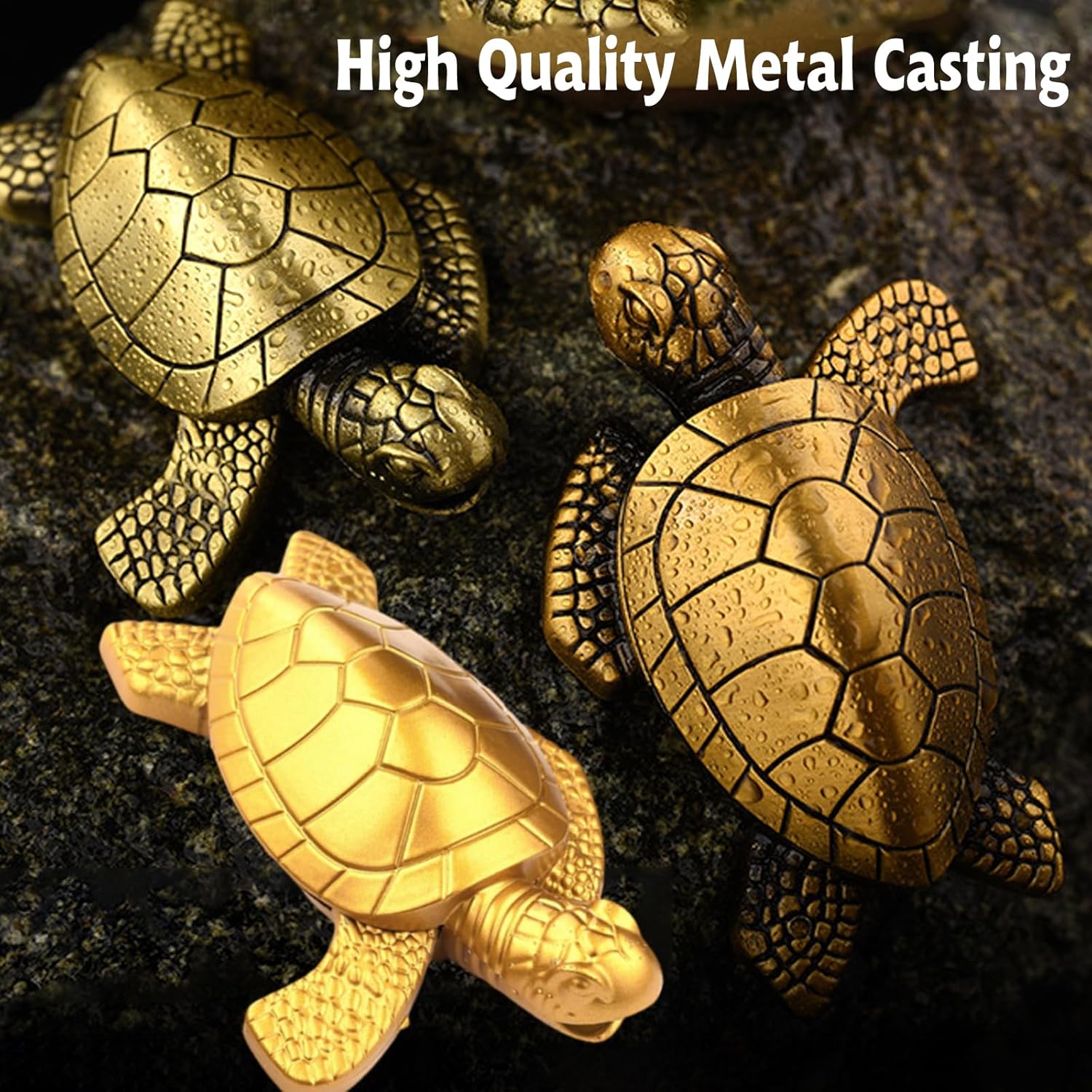 Torch Lighter - Turtle Shaped Refillable Gas Adjustable Flame Lighter, Unique Gift for Men & Women, Decorative Tabletop Lighter for Home & Office (Without Butane)-Bronze